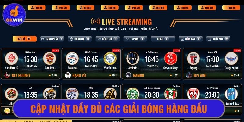 Cập nhật đầy đủ mọi giải đấu bóng đá thu hút trên thị trường 